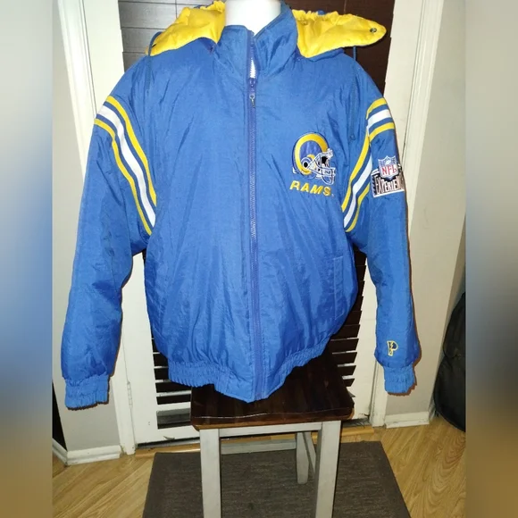 LA Los Angeles Rams NFL Pro player Hooded Jacket Coat Vintage 90’s Size XL. - Picture 2 of 7